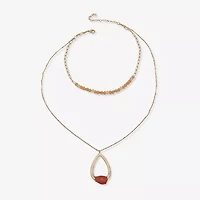 a.n.a Gold Tone Womens Inch Strand Necklace