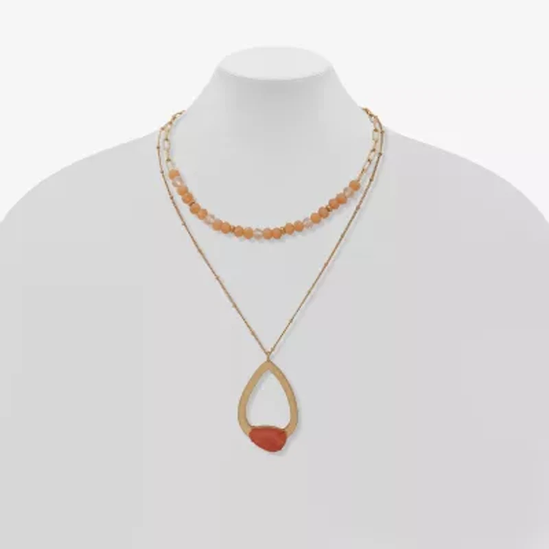 a.n.a Gold Tone Womens Inch Strand Necklace