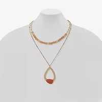 a.n.a Gold Tone Womens Inch Strand Necklace