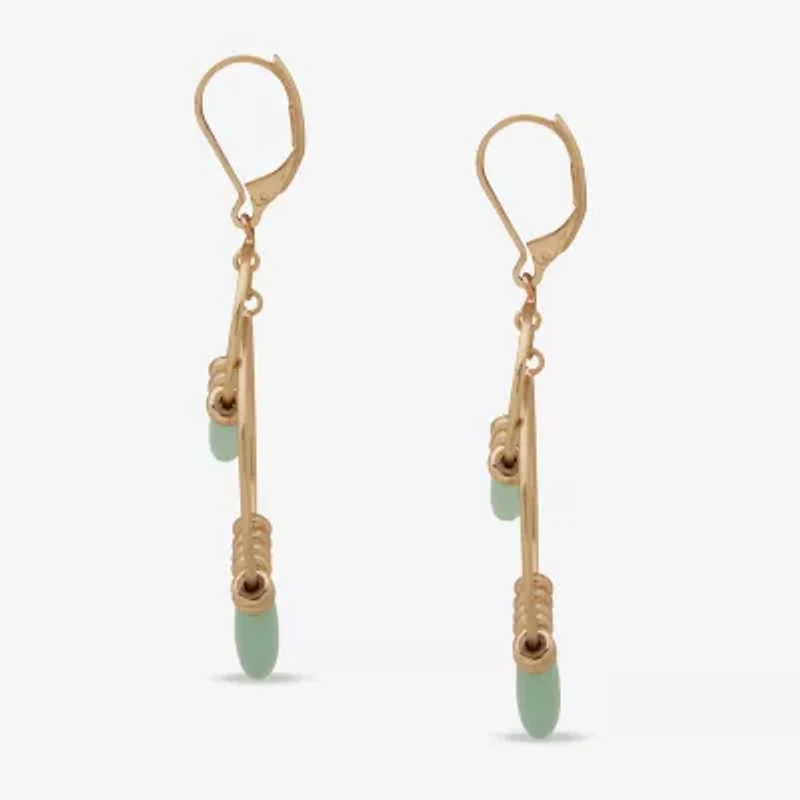 a.n.a Gold Tone Beaded Orbital Womens Drop Earrings
