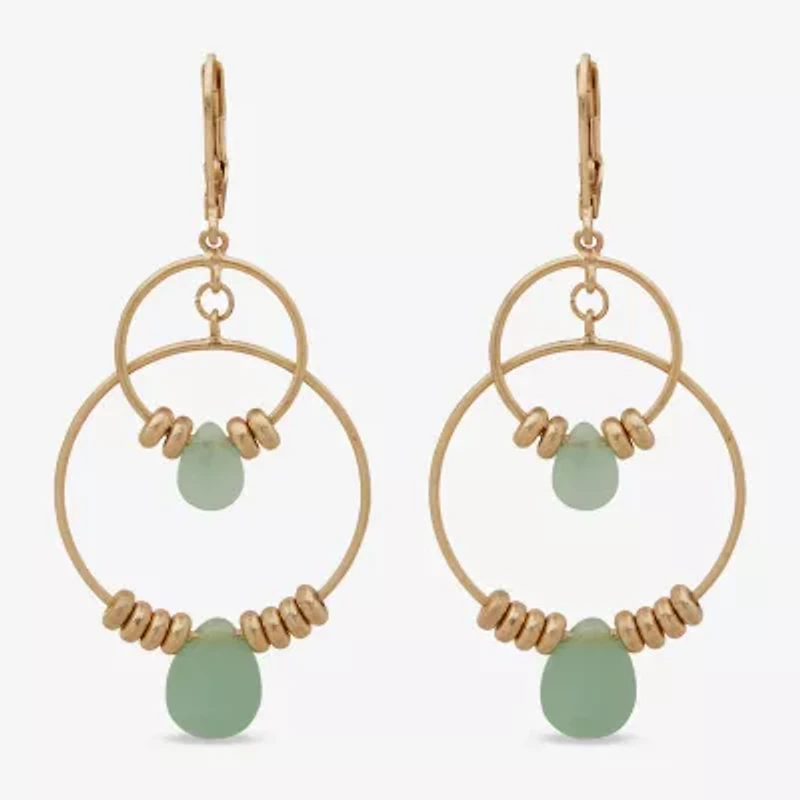 a.n.a Gold Tone Beaded Orbital Womens Drop Earrings