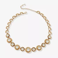 a.n.a Two Tone Hammered Womens 16 Inch Collar Necklace