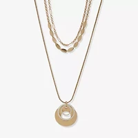 a.n.a Hammered Womens 16 Inch Strand Necklace