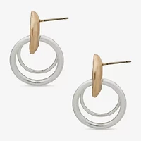 a.n.a Two Tone Hammered Womens Drop Earrings