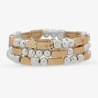 a.n.a Two Tone Hammered Womens 3-pc. Bracelet Set