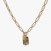 a.n.a Gold Tone Toggle Womens Paperclip 16 Inch Pendant Necklace