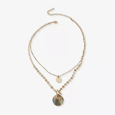 a.n.a Gold Tone Toggle Womens 18 Inch Pendant Necklace
