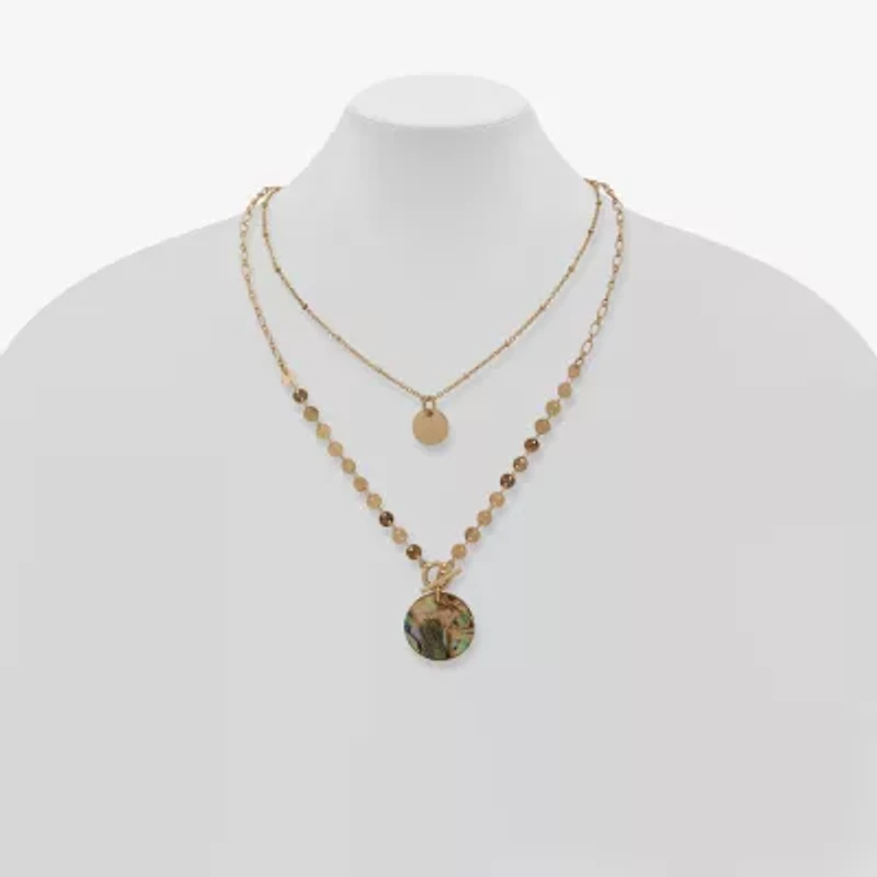 a.n.a Gold Tone Toggle Womens 18 Inch Pendant Necklace