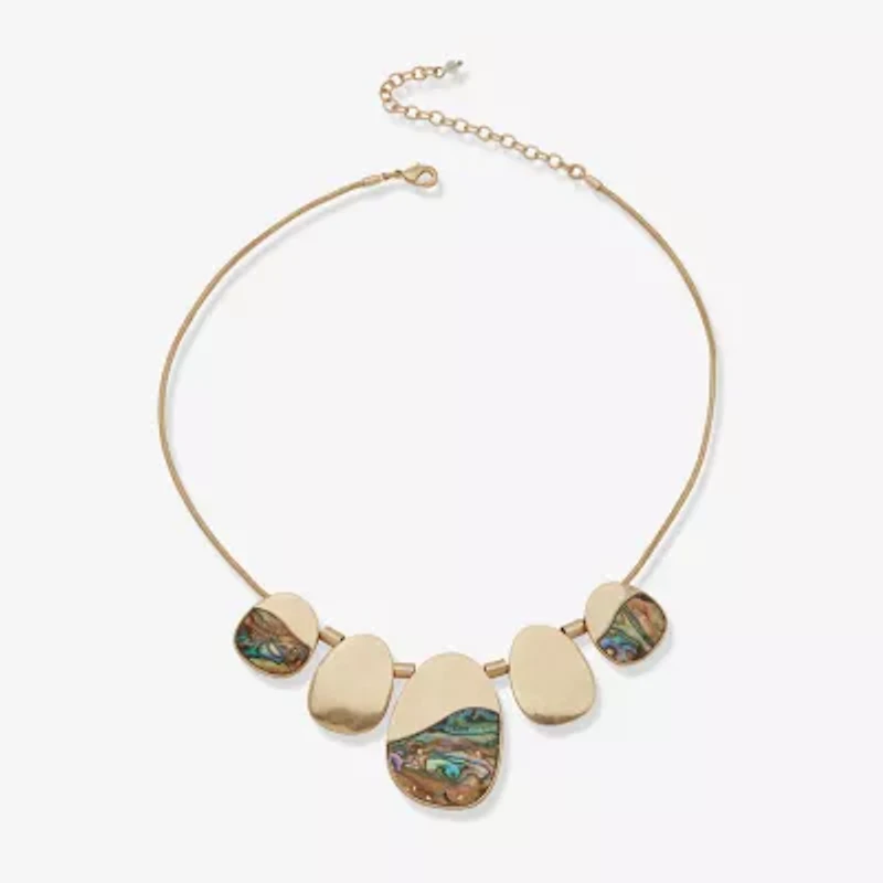 a.n.a Gold Tone Womens 16 Inch Collar Necklace