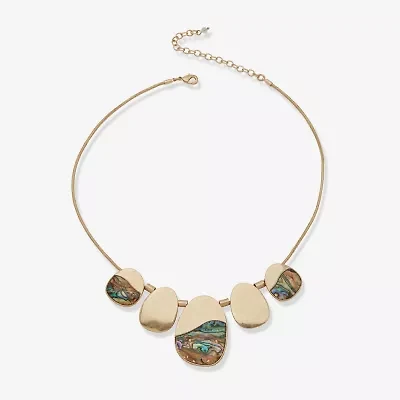 a.n.a Gold Tone Womens 16 Inch Collar Necklace