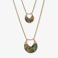 a.n.a Gold Tone Womens Inch Pendant Necklace