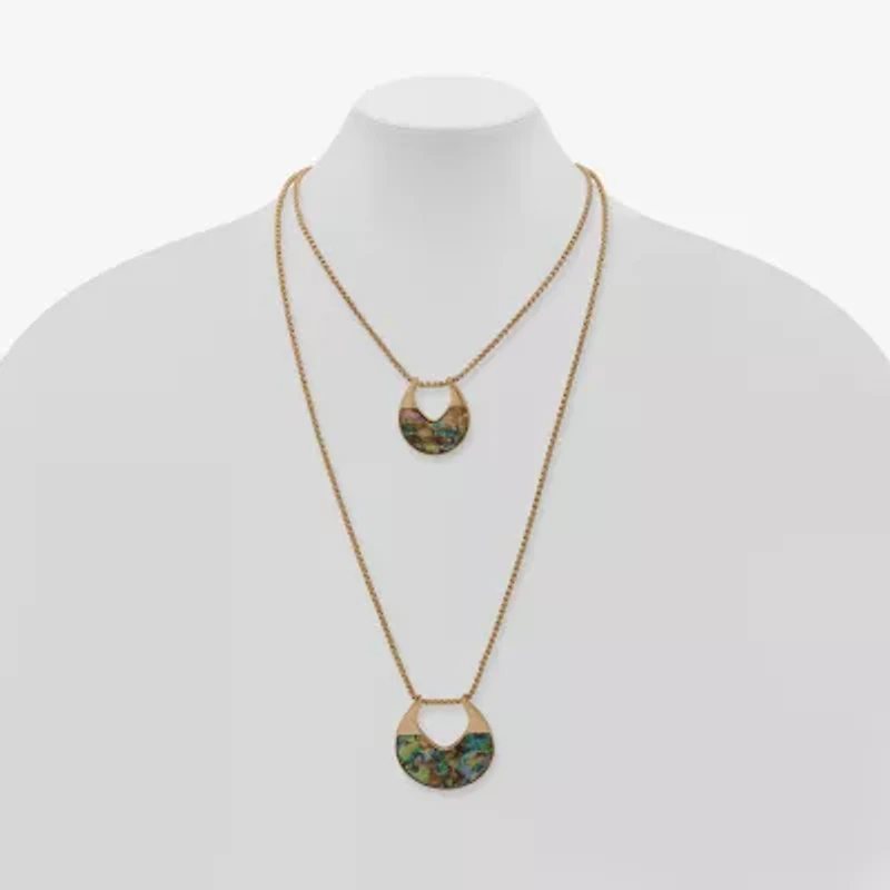 a.n.a Gold Tone Womens Inch Pendant Necklace