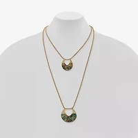 a.n.a Gold Tone Womens Inch Pendant Necklace