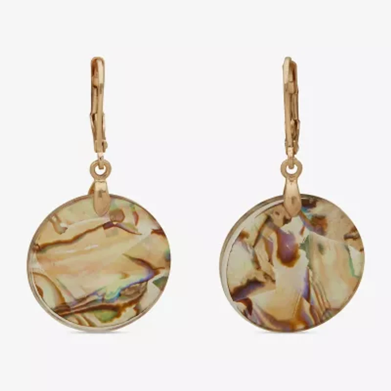a.n.a Gold Tone Disk Womens Drop Earrings
