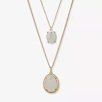 Worthington Gold Tone Womens White 27 Inch Strand Necklace