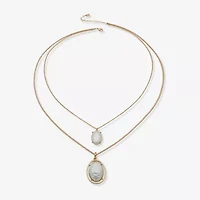 Worthington Gold Tone Womens White 27 Inch Strand Necklace