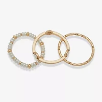 Worthington Gold Tone Womens 3-pc. White Bracelet Set