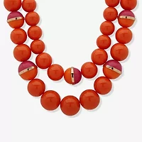 Worthington Orange Womens 17 Inch Strand Necklace