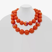Worthington Orange Womens 17 Inch Strand Necklace