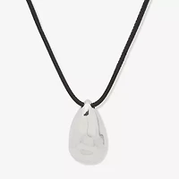 Worthington Silver Tone & Black Cord Womens 34 Inch Pendant Necklace