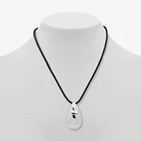 Worthington Silver Tone & Black Cord Womens 34 Inch Pendant Necklace