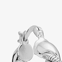 Silver Reflections Twisted Womens 28.1mm Hoop Earrings