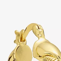 Silver Reflections Twisted Womens 14K Gold Over Brass 28.1mm Hoop Earrings