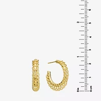 Silver Reflections Womens 14K Gold Over Brass 22.8mm Hoop Earrings