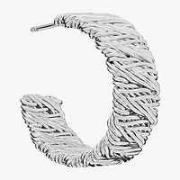 Silver Reflections Womens 23.6mm Hoop Earrings