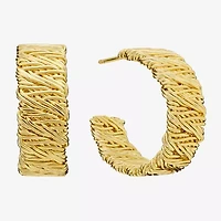 Silver Reflections Womens 14K Gold Over Brass 23.6mm Hoop Earrings