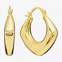 Silver Reflections Womens 14K Gold Over Brass 31.4mm Hoop Earrings