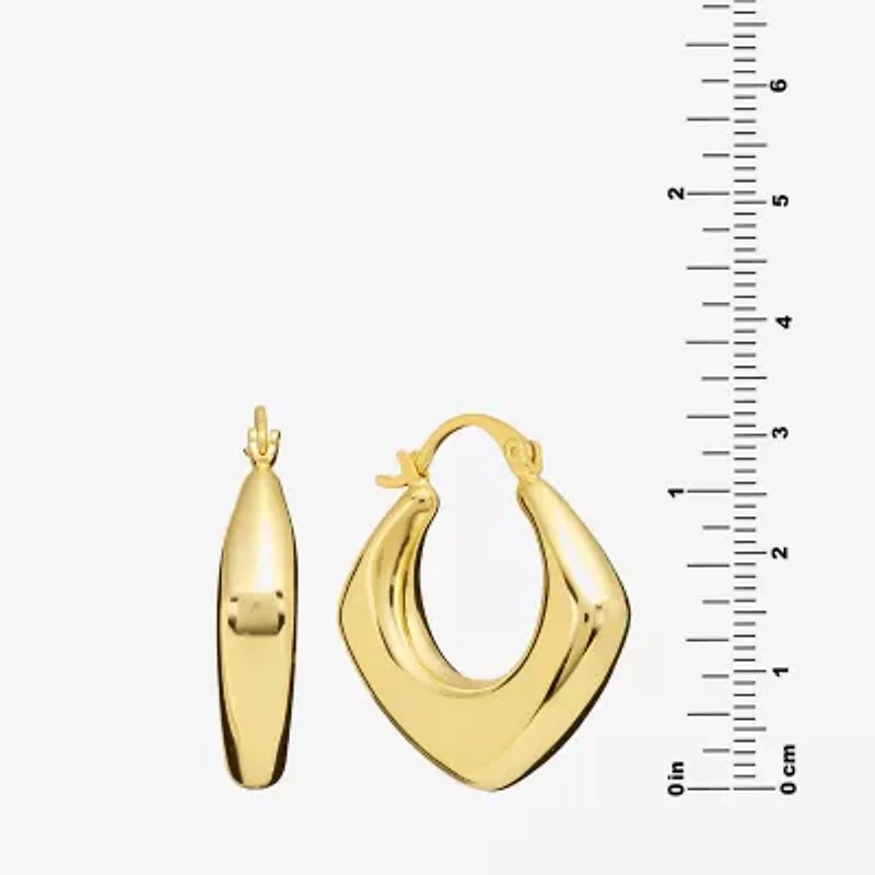 Silver Reflections Womens 14K Gold Over Brass 31.4mm Hoop Earrings