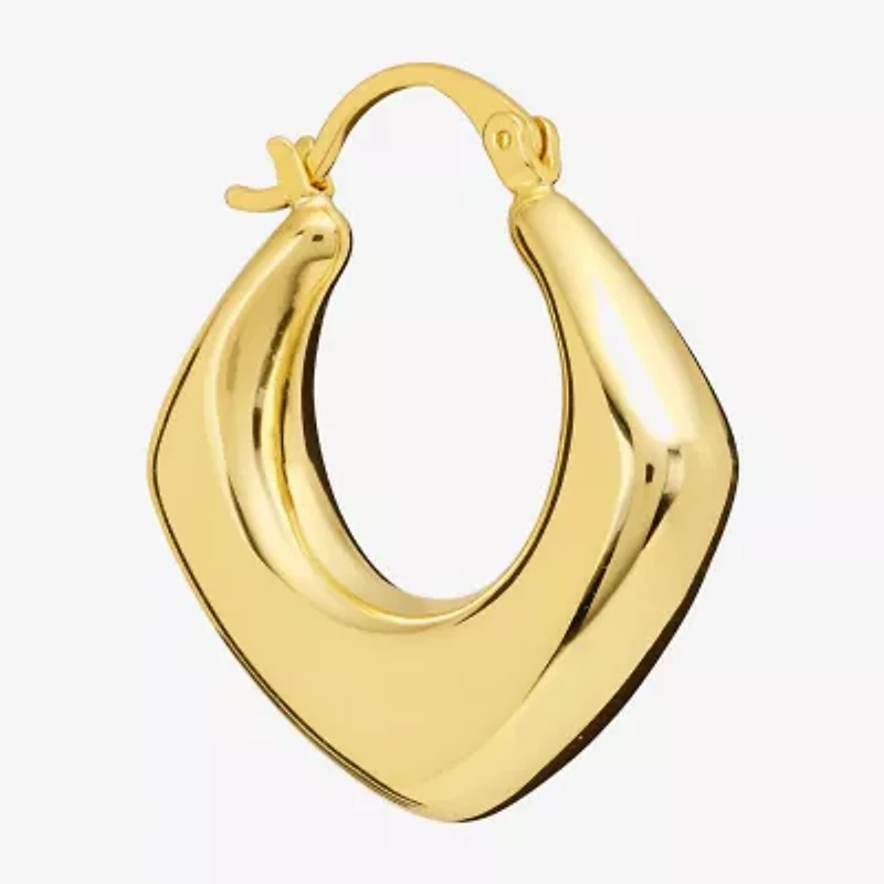 Silver Reflections Womens 14K Gold Over Brass 31.4mm Hoop Earrings