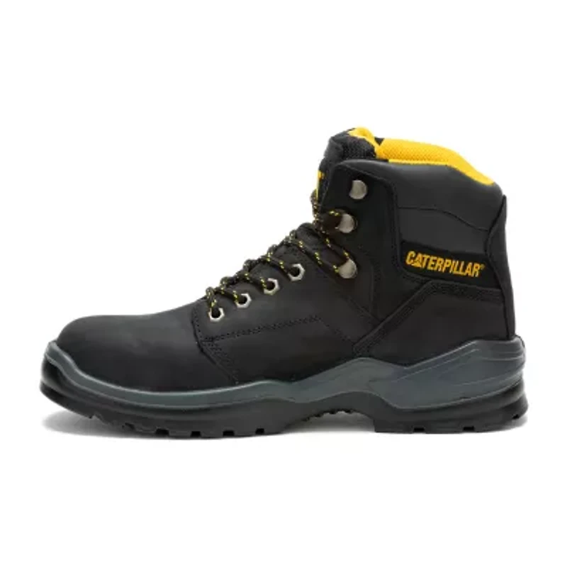CAT Mens Striver Steel Toe Slip Resistant Block Heel Work Boots