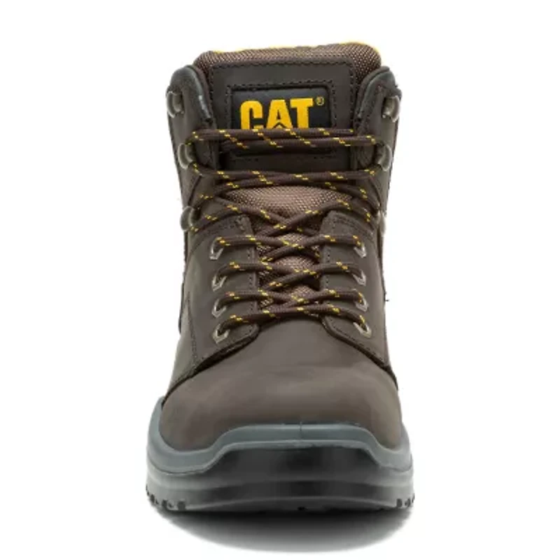 CAT Mens Striver Steel Toe Slip Resistant Block Heel Work Boots