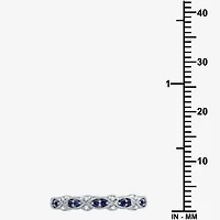 I Said Yes 1/2 CT. T.W. Lab Created Blue Sapphire Sterling Silver or 14K Gold Over Wedding Band