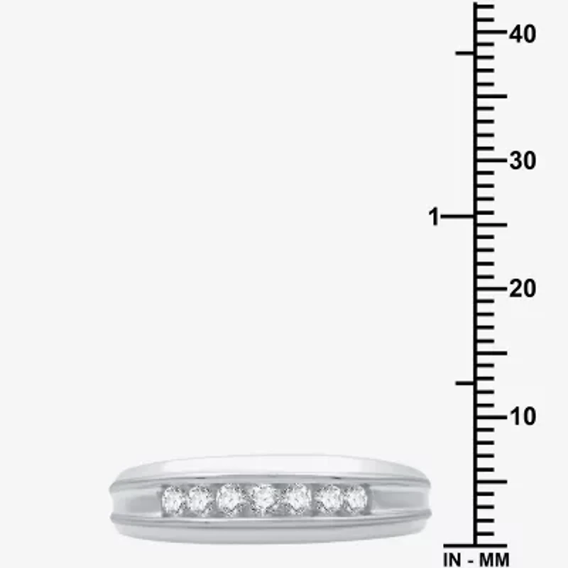 I Said Yes (H-I / I1) Mens 1/4 CT. T.W. Lab Grown White Diamond 14K Two Tone Gold Over Silver Wedding Band