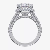 G-H / Vs2-Si1) Womens / CT. T.W. Lab Grown White Diamond 14K Gold Side Stone Halo Engagement Ring