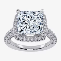 G-H / Vs2-Si1) Womens / CT. T.W. Lab Grown White Diamond 14K Gold Side Stone Halo Engagement Ring