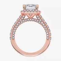 G-H / Vs2-Si1) Womens / CT. T.W. Lab Grown White Diamond 14K Gold Side Stone Halo Engagement Ring