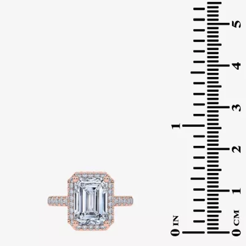 G-H / Vs2-Si1) Womens / CT. T.W. Lab Grown White Diamond 14K Gold Side Stone Halo Engagement Ring