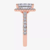 G-H / Vs2-Si1) Womens / CT. T.W. Lab Grown White Diamond 14K Gold Side Stone Halo Engagement Ring
