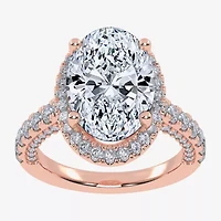 G-H / Vs2-Si1) Womens / CT. T.W. Lab Grown White Diamond 14K Gold Side Stone Halo Engagement Ring