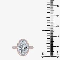G-H / Vs2-Si1) Womens / CT. T.W. Lab Grown White Diamond 14K Gold Side Stone Halo Engagement Ring