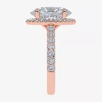 G-H / Vs2-Si1) Womens / CT. T.W. Lab Grown White Diamond 14K Gold Side Stone Halo Engagement Ring