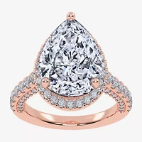 G-H / Vs2-Si1) Womens / CT. T.W. Lab Grown White Diamond 14K Gold Side Stone Halo Engagement Ring