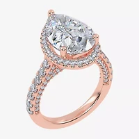 G-H / Vs2-Si1) Womens / CT. T.W. Lab Grown White Diamond 14K Gold Side Stone Halo Engagement Ring