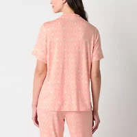 Liz Claiborne Cool and Calm Womens Short Sleeve Pajama Top