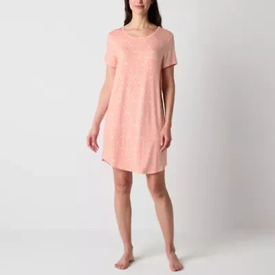 Liz Claiborne Cool and Calm Womens Short Sleeve Crew Neck Nightshirt