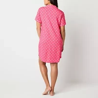 Liz Claiborne Womens Poplin Short Sleeve Nightshirt